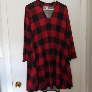 Buffalo plaid tunic dress 1x